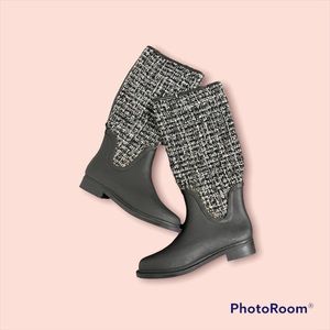 Zara boots in white and black fabric New item without box. Usa size 8 .